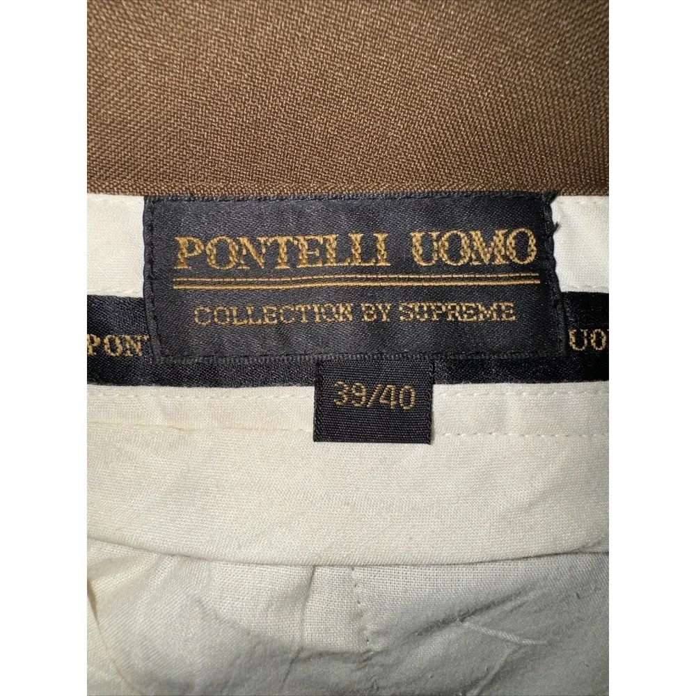 Pontelli Uomo Pants Men's Size 39x40 Dark Khaki Dress Pants